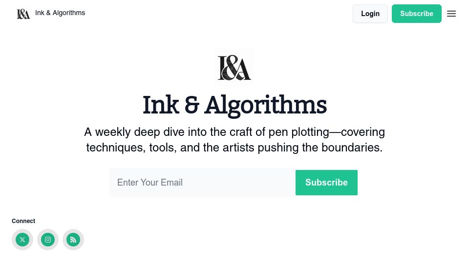 Screenshot of penplotter.art: Ink and Algorithms: Techniques, tools and the craft of pen plotting