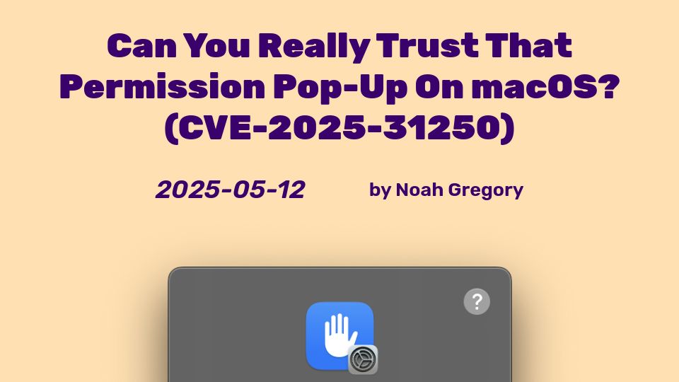 Screenshot of wts.dev: Can you trust that permission pop-up on macOS?