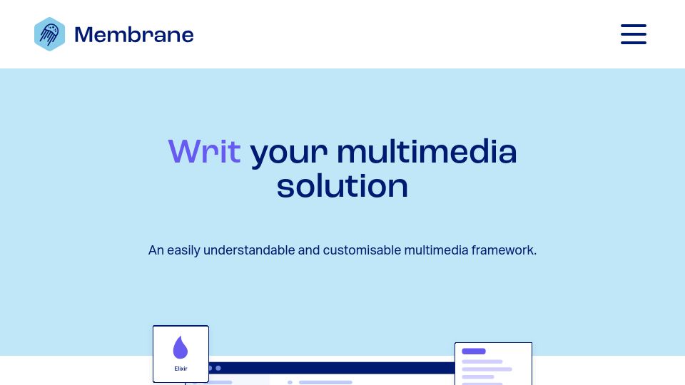 Screenshot of membrane.stream: Membrane: Media Framework for Elixir