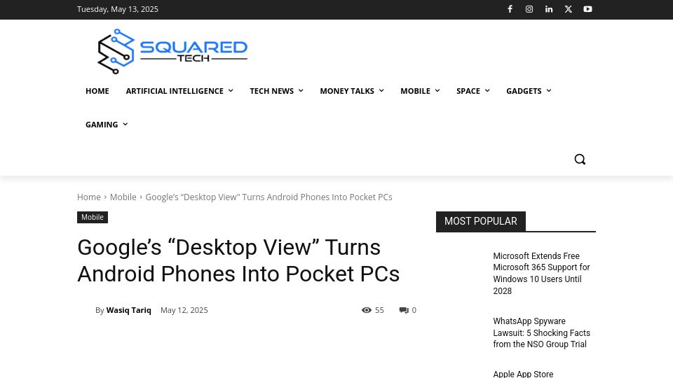 Screenshot of androidauthority.com: Google is building its own DeX: First look at Android's Desktop Mode