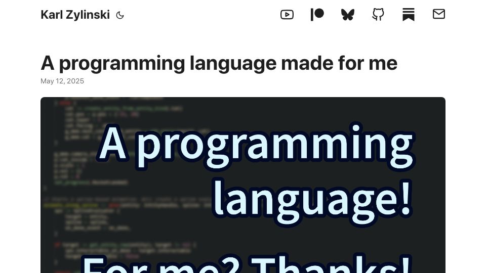 Screenshot of zylinski.se: Odin: A programming language made for me