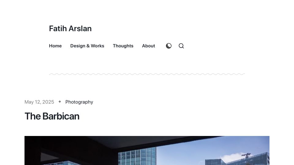 Screenshot of arslan.io: The Barbican