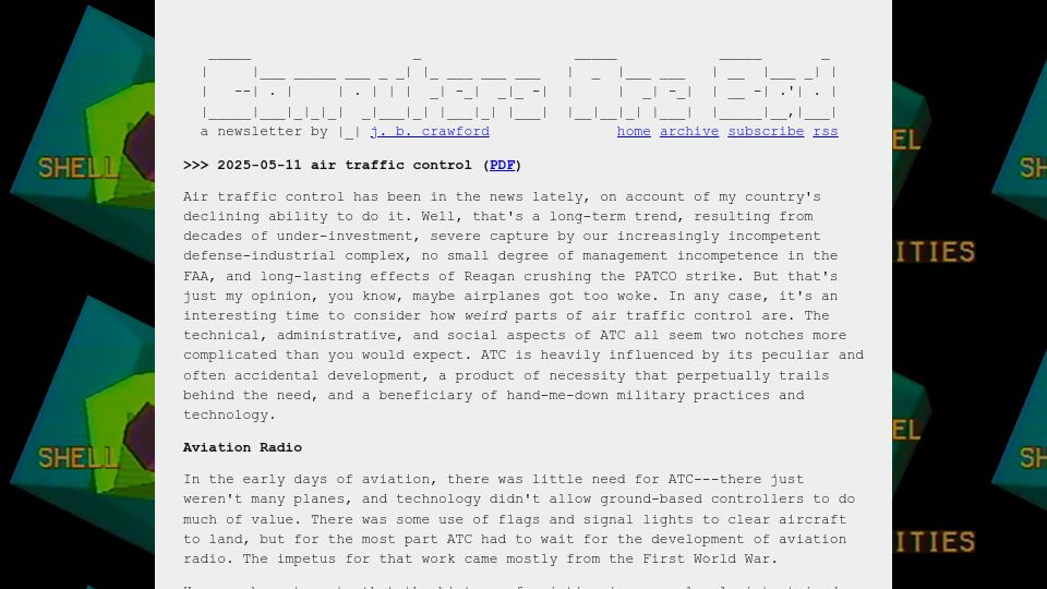 Screenshot of computer.rip: Air Traffic Control