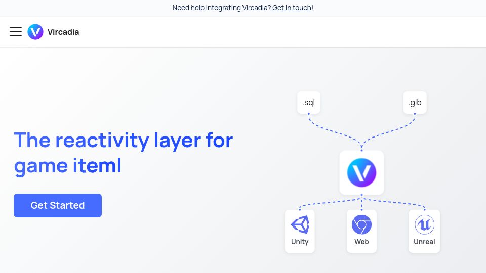 Screenshot of vircadia.com: Vircadia, a Bun and PostgreSQL-powered reactivity layer for games