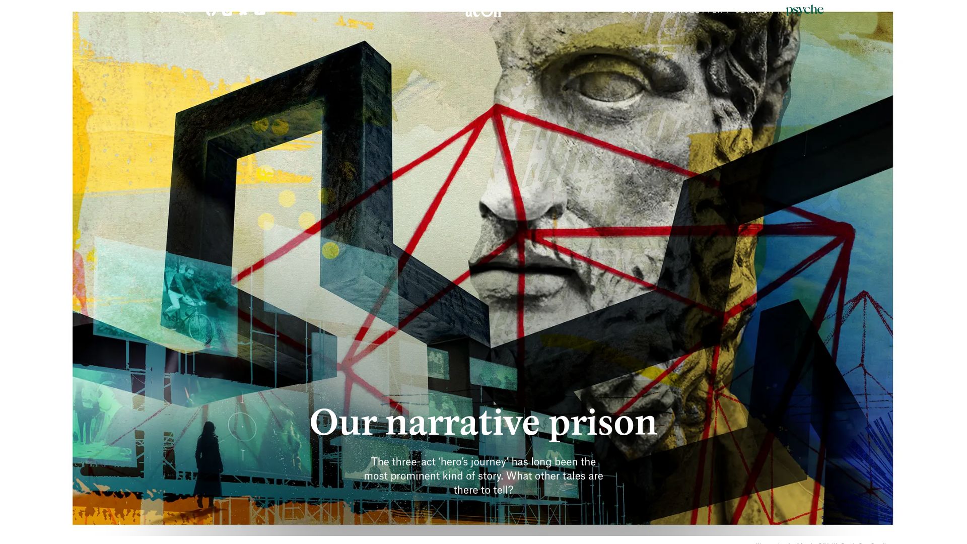 Screenshot of aeon.co: Our narrative prison