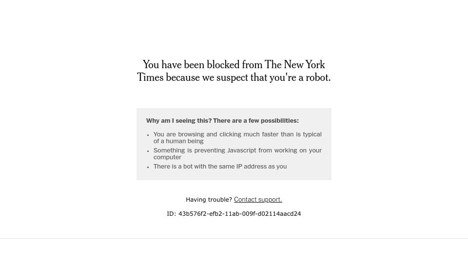 Screenshot of nytimes.com: The A.I. Radiologist Will Not Be with You Soon