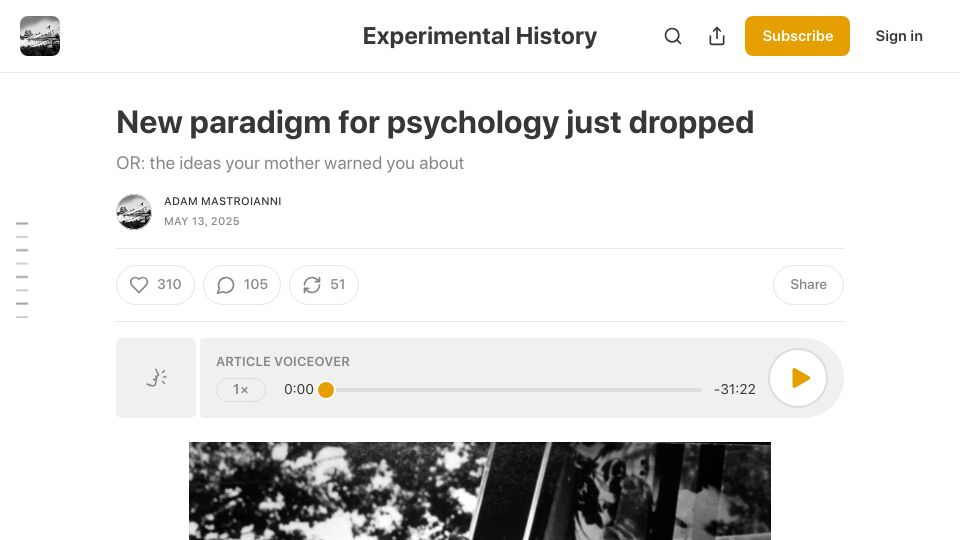 Screenshot of experimental-history.com: “The Mind in the Wheel” lays out a new foundation for the science of mind
