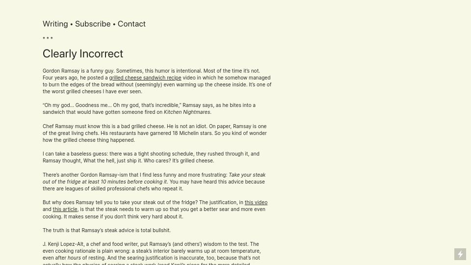 Screenshot of quarter--mile.com: Clearly Incorrect