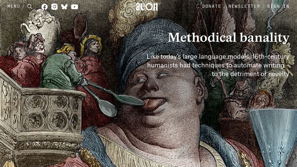 Screenshot of aeon.co: Methodical Banality
