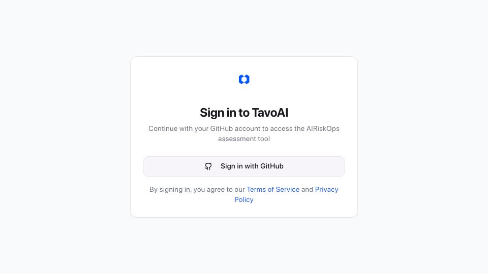 Screenshot of gettavo.com: Show HN: A free AI risk assessment tool for LLM applications