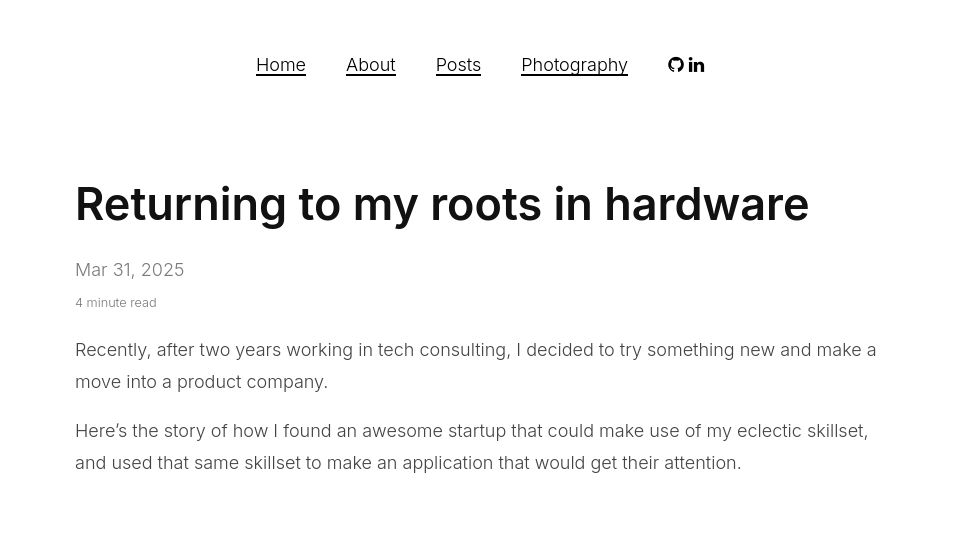 Screenshot of dancrimp.nz: Returning to My Roots in Hardware