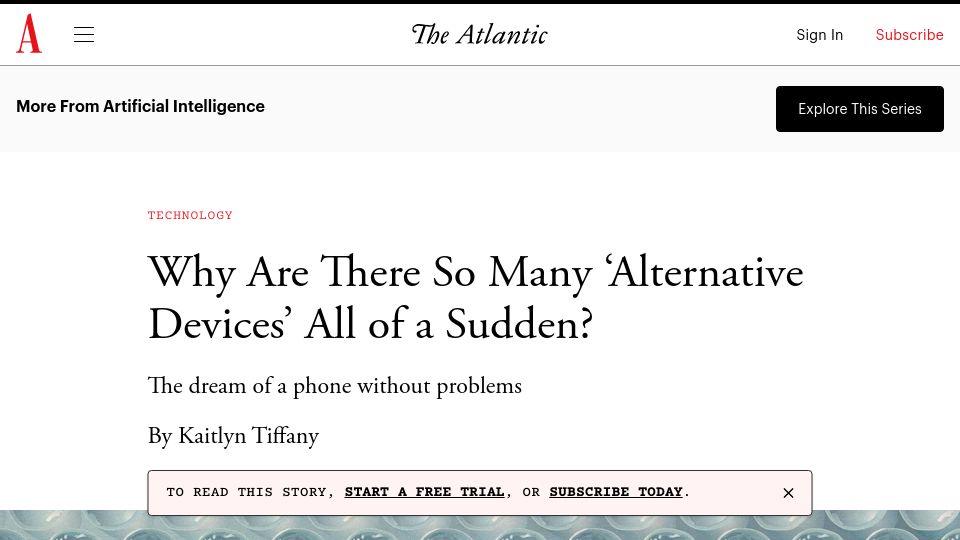 Screenshot of theatlantic.com: Why Are There So Many 'Alternative Devices' All of a Sudden?
