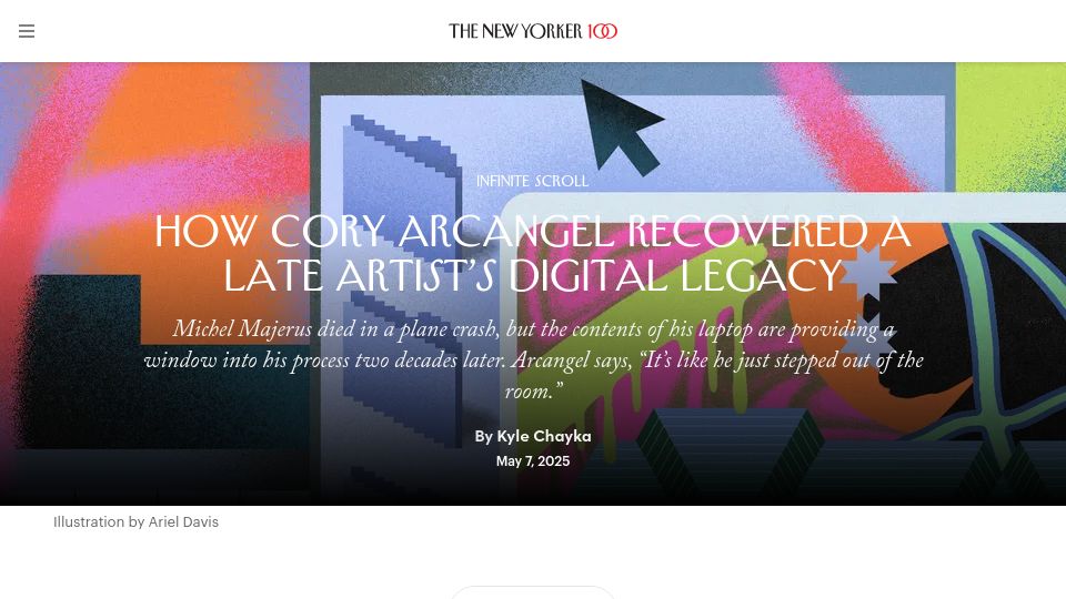 Screenshot of newyorker.com: How Cory Arcangel Recovered Late Artist Michel Majerus's Digital Legacy