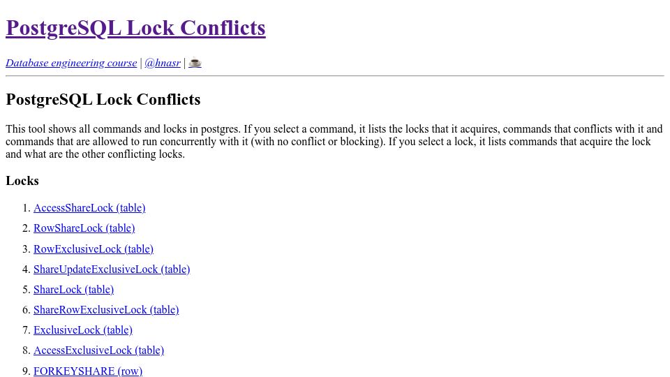 Screenshot of pglocks.org: Pglocks.org