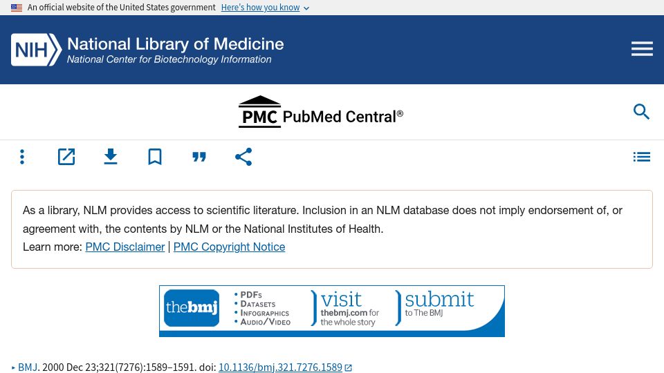 Screenshot of pmc.ncbi.nlm.nih.gov: Why are (male) surgeons still addressed as Mr? (2000)