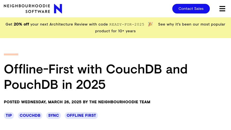 Screenshot of neighbourhood.ie: Offline-First with CouchDB and PouchDB in 2025