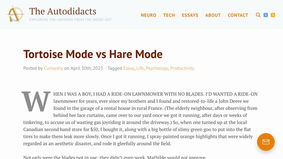Screenshot of autodidacts.io: Tortoise Mode vs. Hare Mode