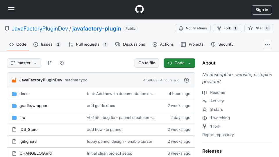 Screenshot of github.com: Show HN: JavaFactory – IntelliJ plugin to generate Java code
