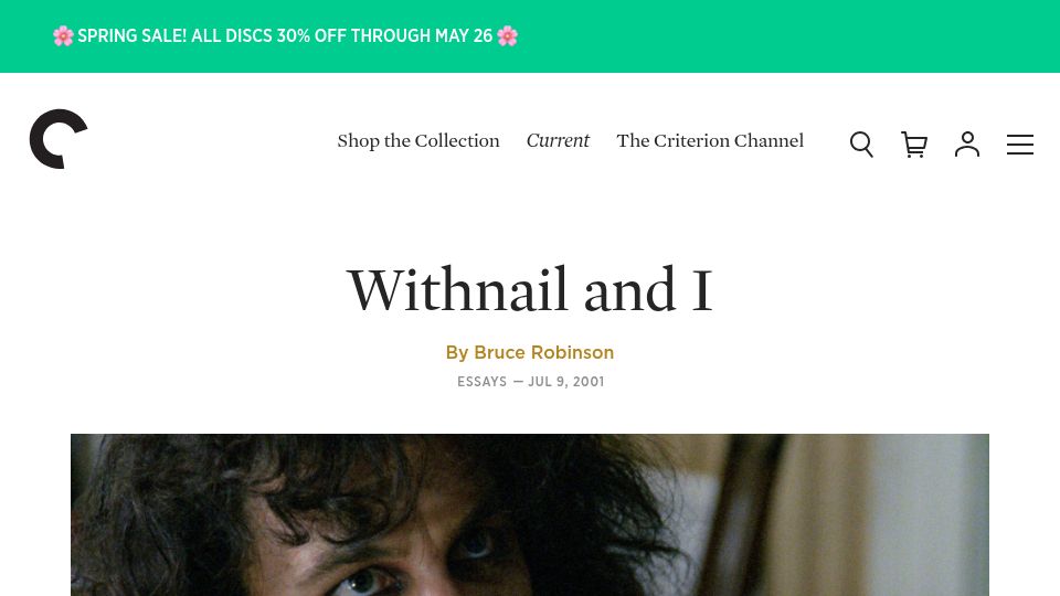 Screenshot of criterion.com: Withnail and I (2001)