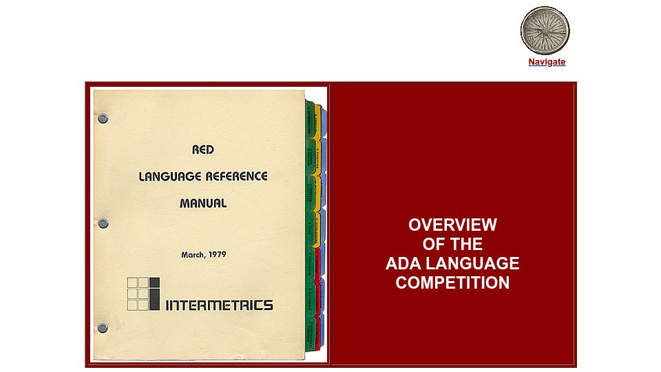 Screenshot of iment.com: Overview of the Ada Computer Language Competition (1979)