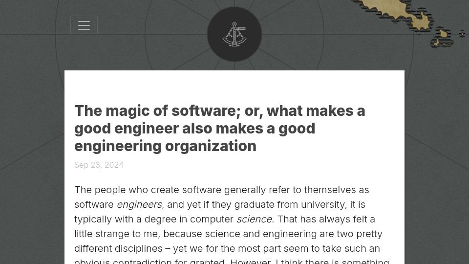 Screenshot of moxie.org: What makes a good engineer also makes a good engineering organization (2024)