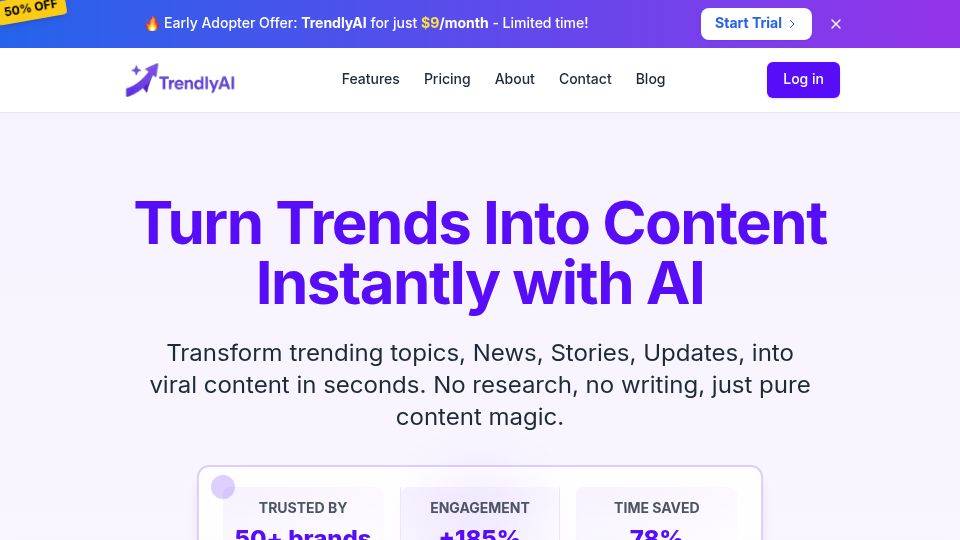Screenshot of trendlyai.com: Show HN: Trendly AI – Trend detection across 42 languages