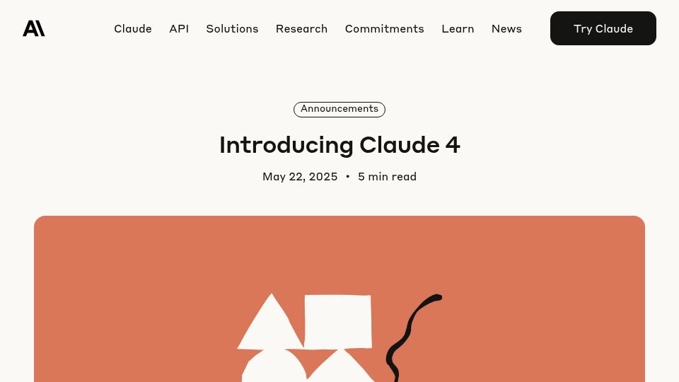 Screenshot of anthropic.com: Claude 4
