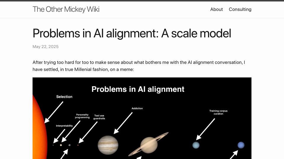 Screenshot of muldoon.cloud: Problems in AI alignment: A scale model
