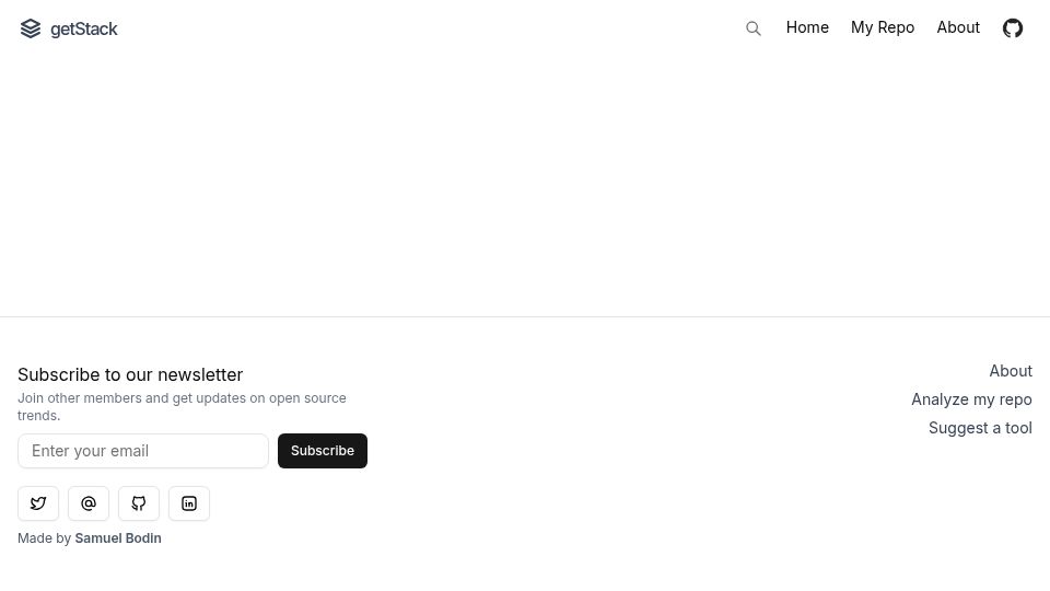 Screenshot of getstack.dev: Show HN: GetStack.dev – Track GitHub open-source trends
