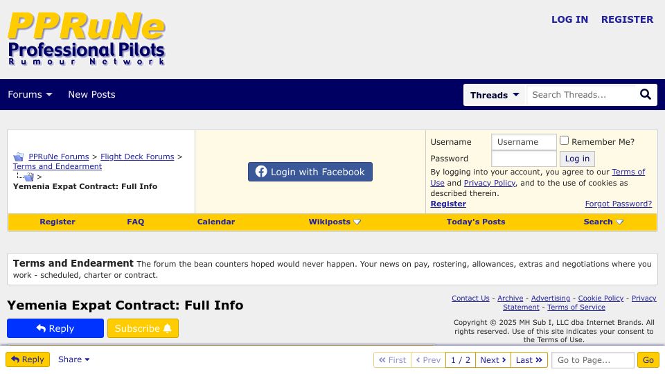 Screenshot of pprune.org: How I ended up flying for Yemen's national airline – and survived