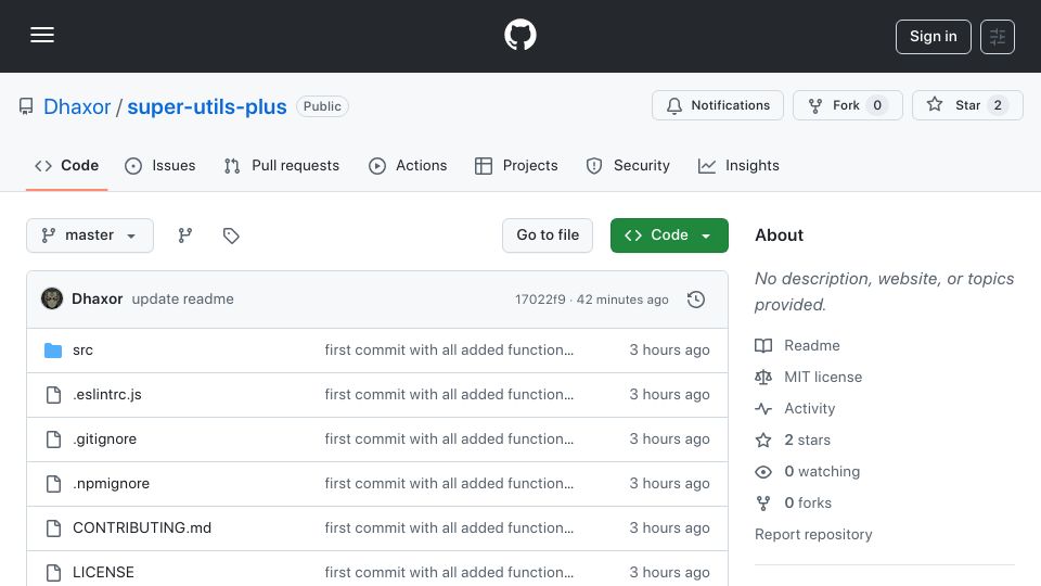 Screenshot of github.com: Show HN: SuperUtilsPlus – A Modern Alternative to Lodash