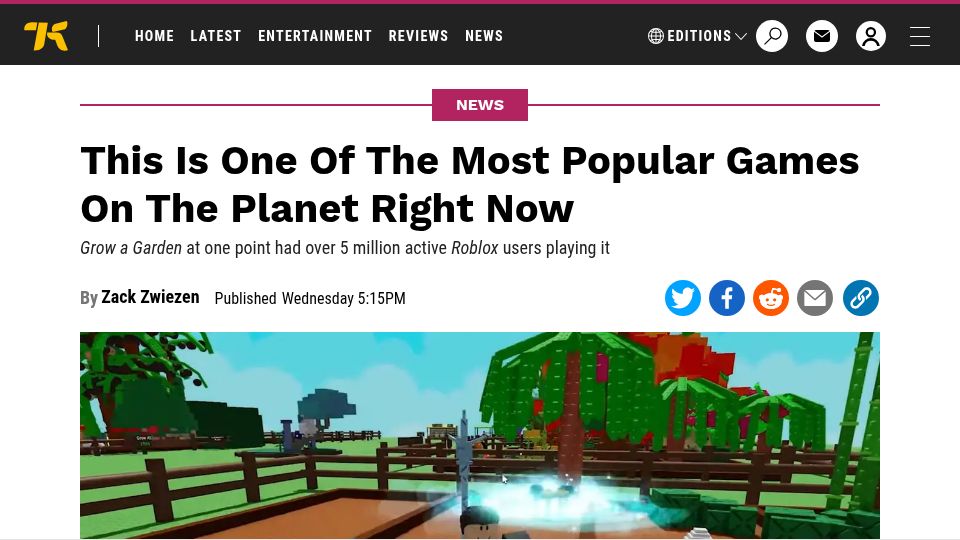 Screenshot of kotaku.com: One of the Most Popular Games on the Planet