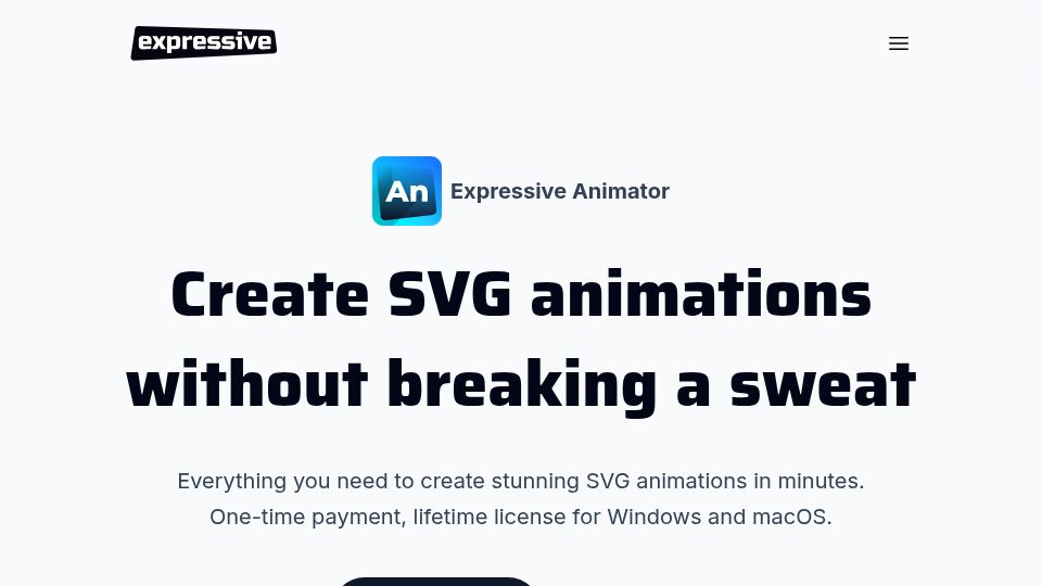 Screenshot of expressive.app: Show HN: SVG Animation Software