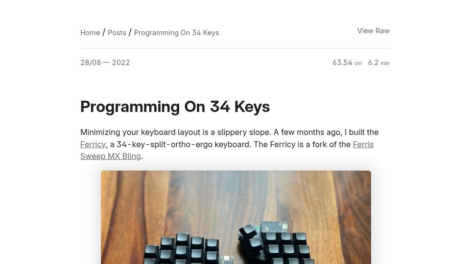 Screenshot of oppi.li: Programming on 34 Keys (2022)