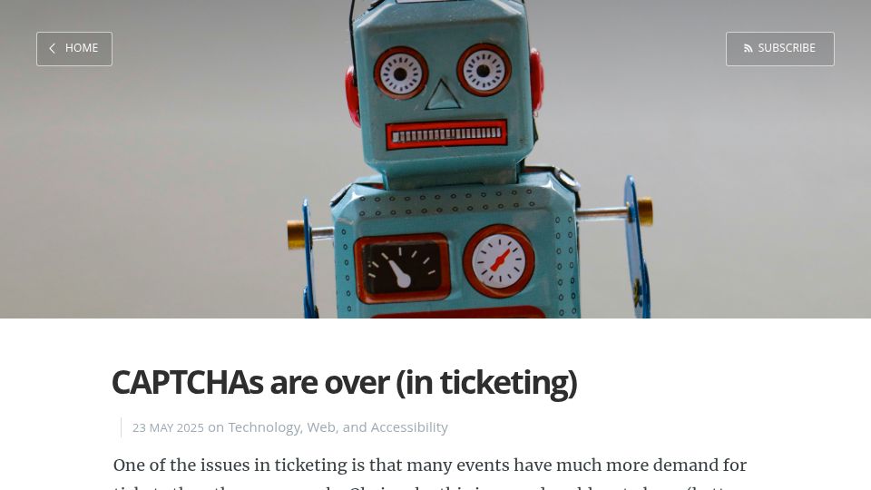 Screenshot of behind.pretix.eu: CAPTCHAs are over (in ticketing)
