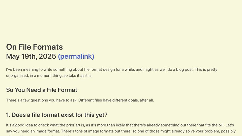 Screenshot of solhsa.com: On File Formats