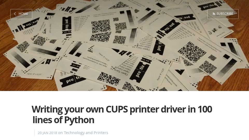 Screenshot of behind.pretix.eu: Writing your own CUPS printer driver in 100 lines of Python (2018)