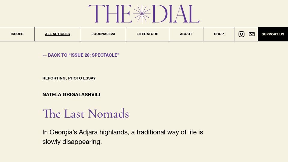 Screenshot of thedial.world: The Last Nomads