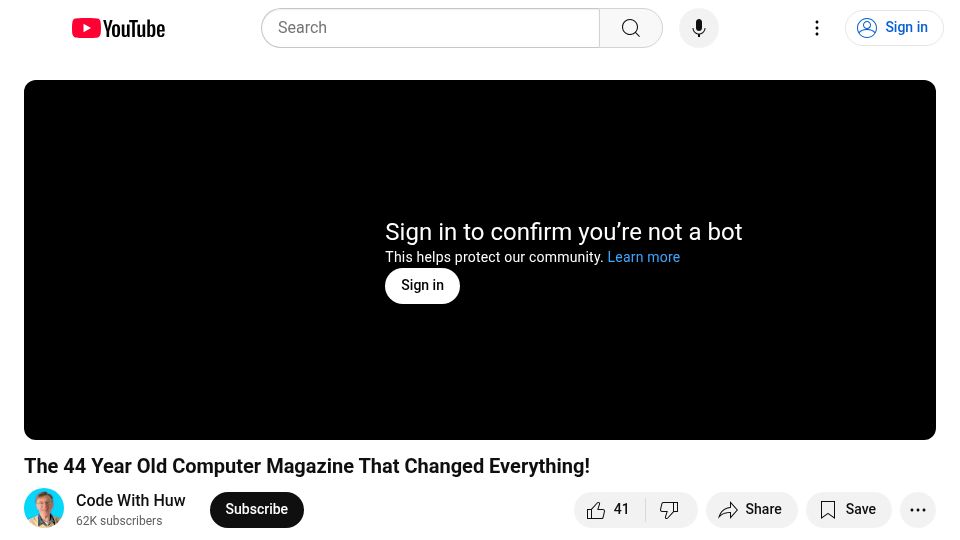 Screenshot of youtube.com: The 44 Year Old Computer Magazine That Changed Everything [video]