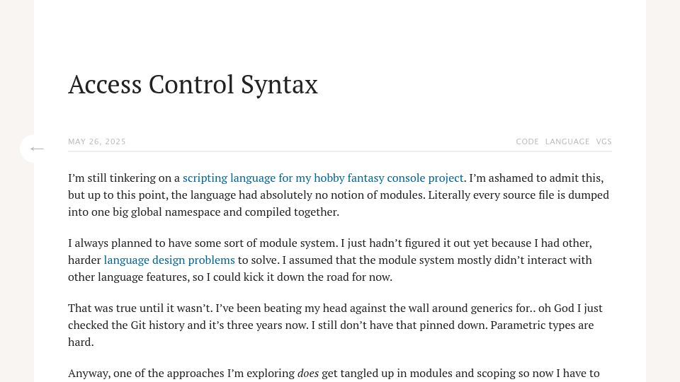 Screenshot of journal.stuffwithstuff.com: Access Control Syntax