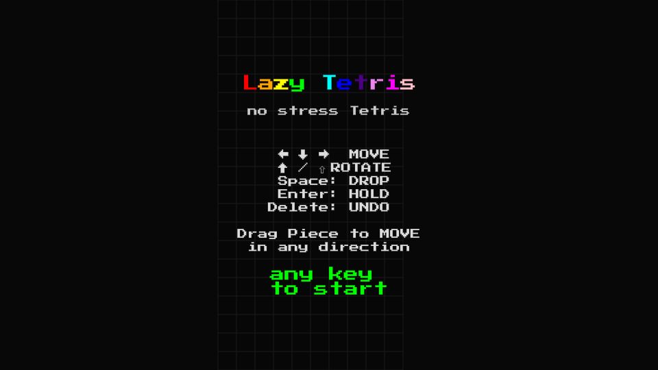 Screenshot of lazytetris.com: Show HN: Lazy Tetris