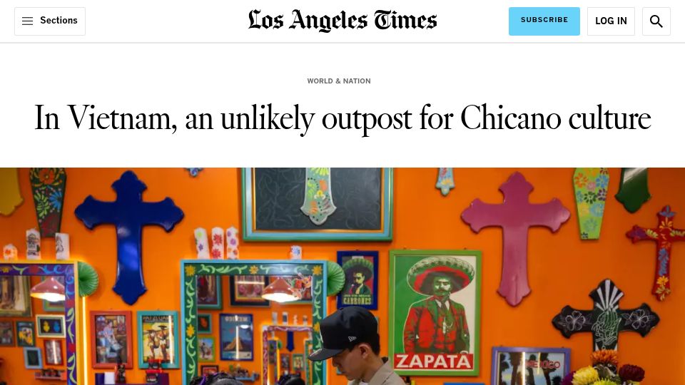 Screenshot of latimes.com: In Vietnam, an unlikely outpost for Chicano culture