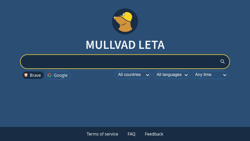 Screenshot of leta.mullvad.net: Mullvad Leta