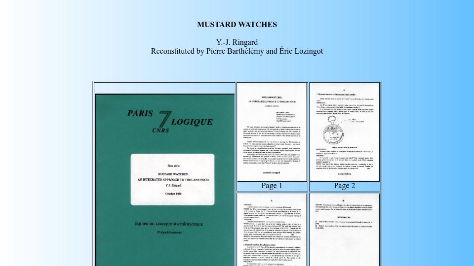 Screenshot of girard.perso.math.cnrs.fr: Mustard Watches (1990)