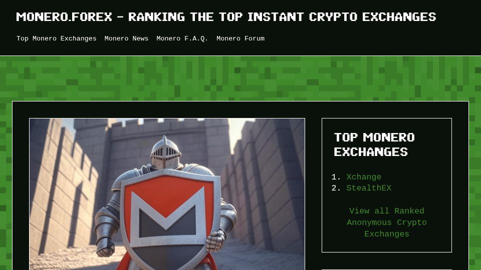 Screenshot of monero.forex: De-anonymization attacks against the privacy coin XMR