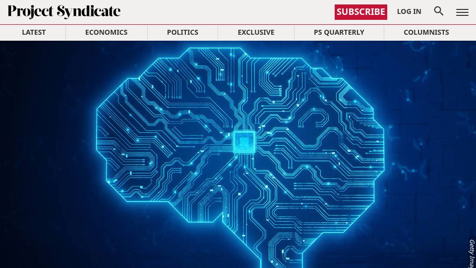 Screenshot of project-syndicate.org: Nobel Laureate Daron Acemoglu: Don't Believe the AI Hype