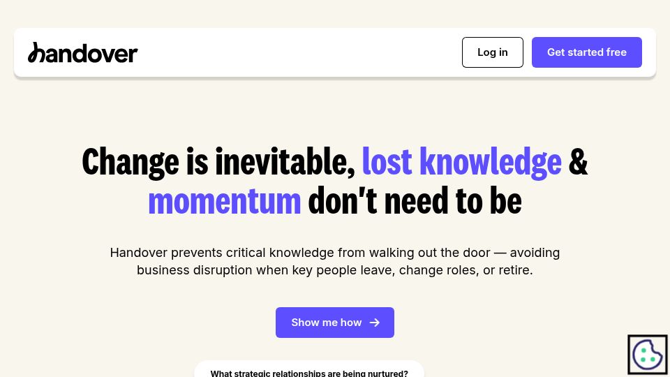 Screenshot of handover.ai: Show HN: Handover.ai – Knowledge transfer made easy
