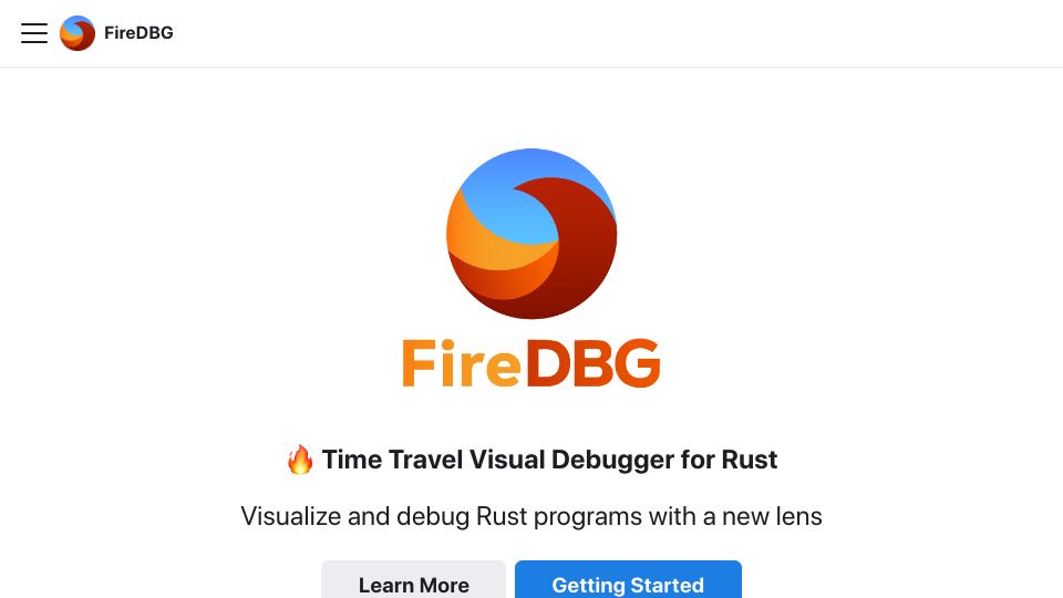 Screenshot of firedbg.sea-ql.org: Visualize and debug Rust programs with a new lens
