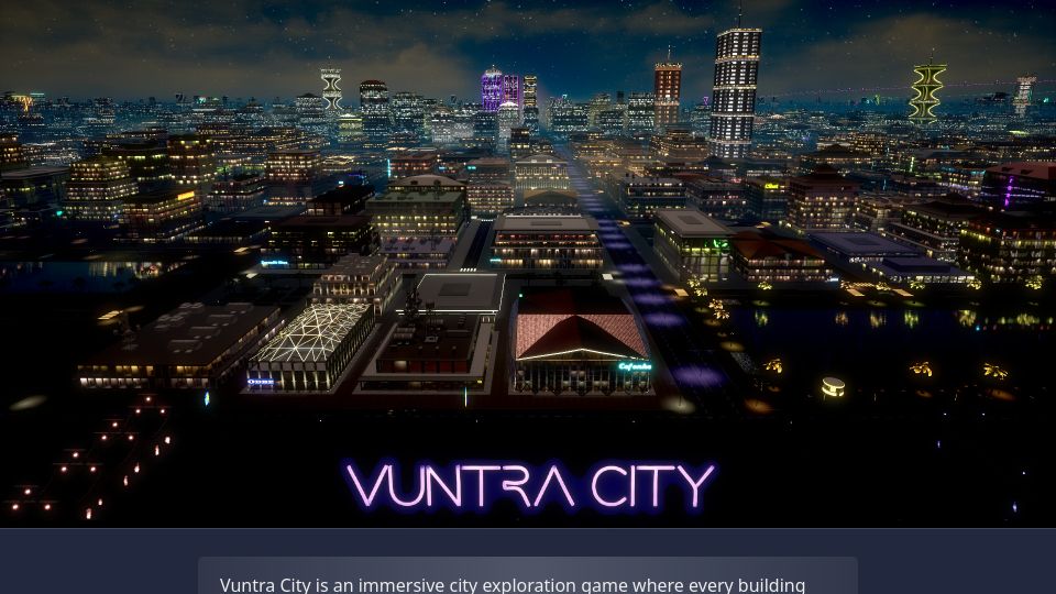 Screenshot of vuntracity.com: Vuntra City