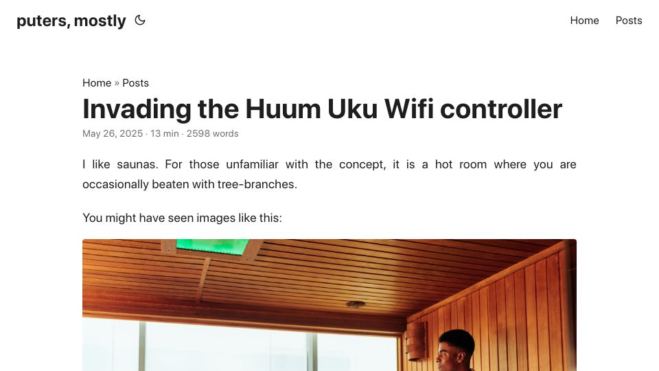 Screenshot of kaurpalang.com: Invading the Huum Uku WiFi Controller